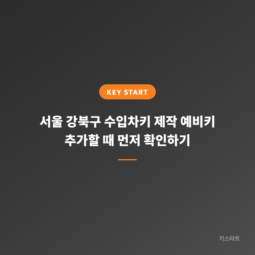 서울 강북구 수입차키 제작 예비키 추가할 때 먼저 확인하기