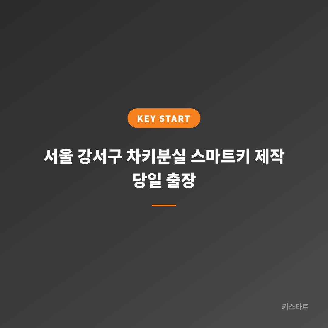 서울 강서구 차키분실 스마트키 제작 당일 출장