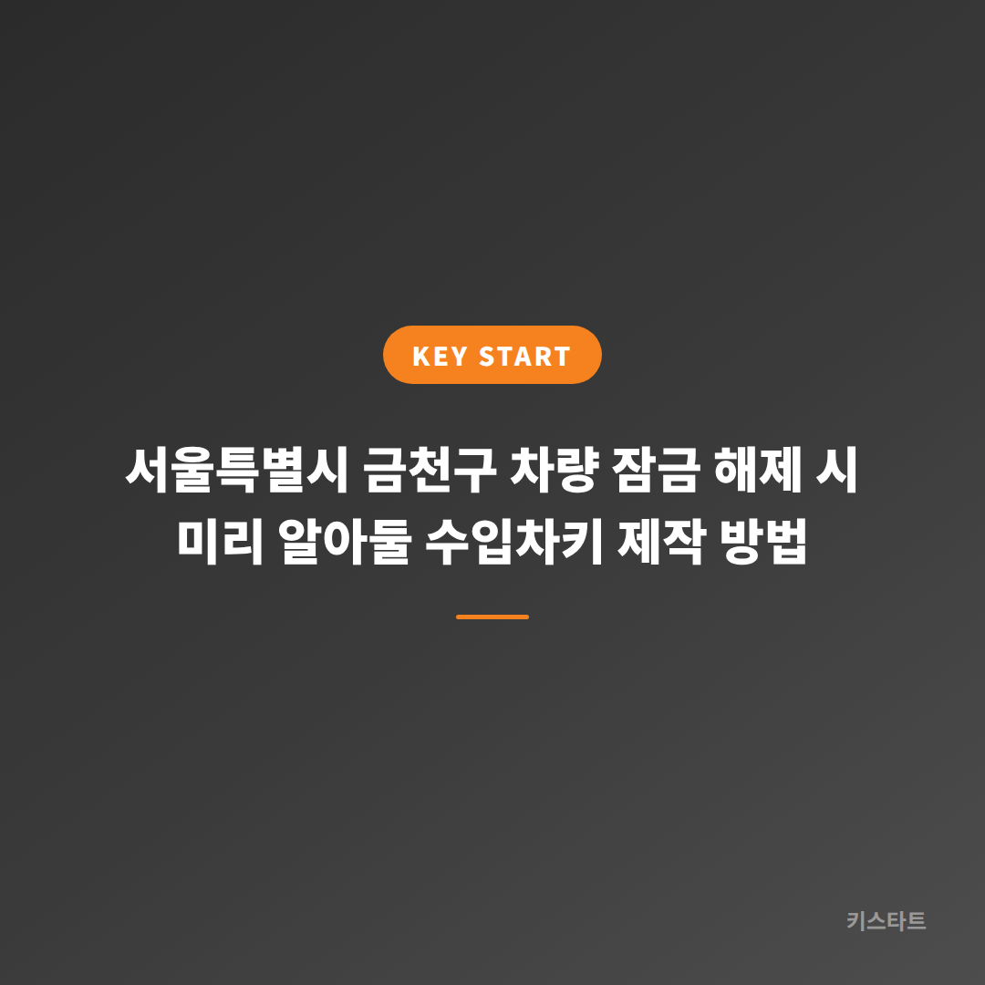 서울특별시 금천구 차량 잠금 해제 시 미리 알아둘 수입차키 제작 방법