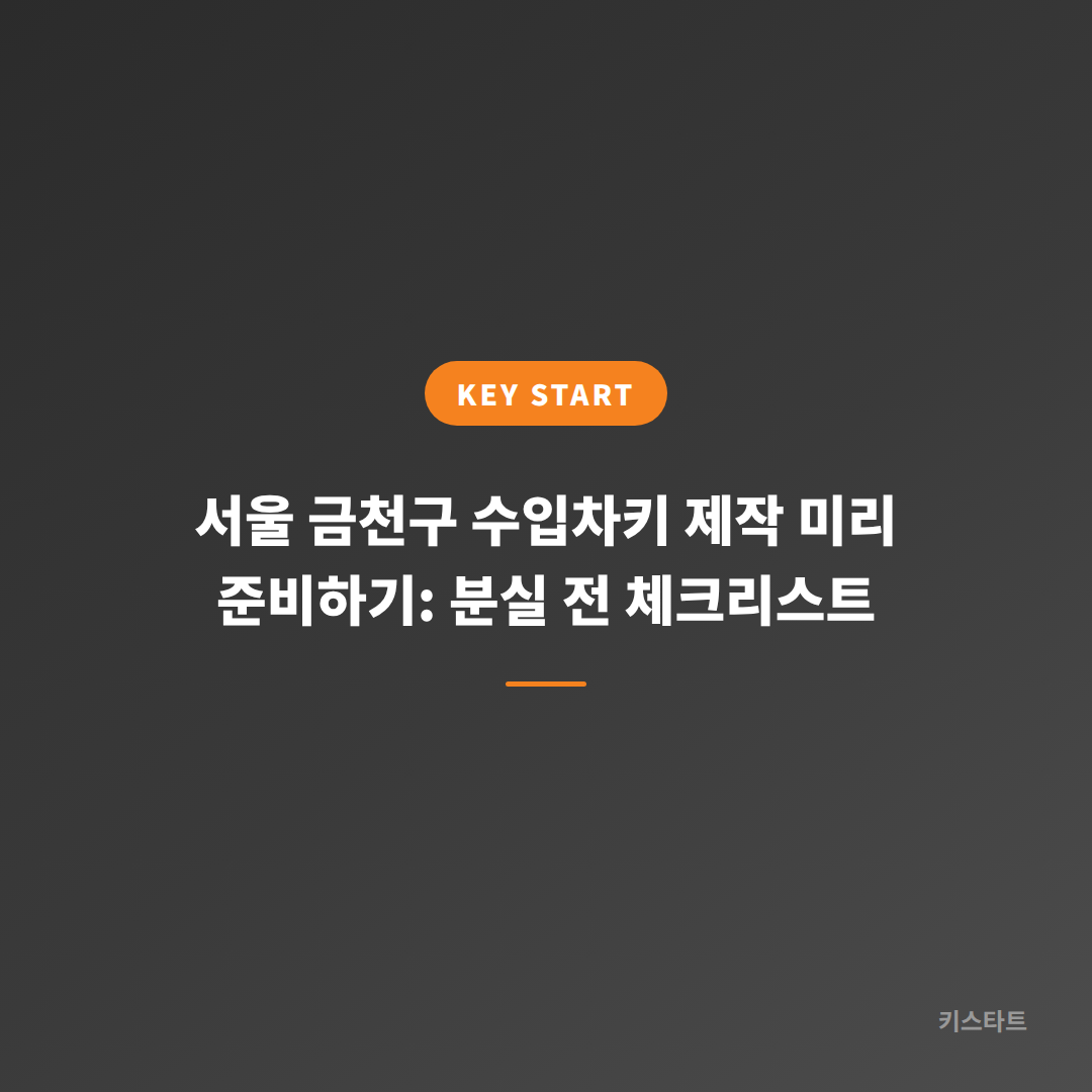 서울 금천구 수입차키 제작 미리 준비하기: 분실 전 체크리스트