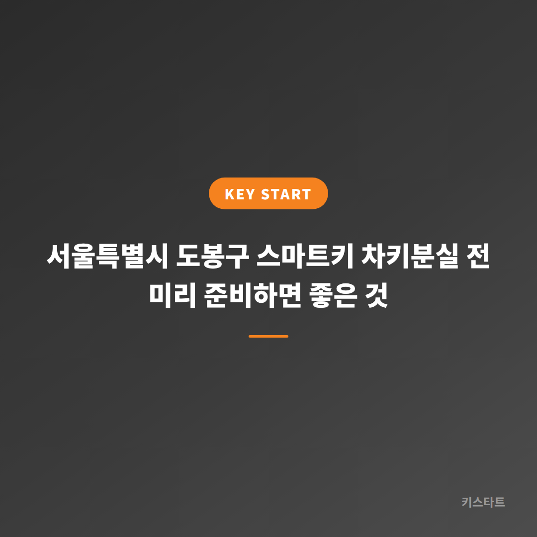 서울특별시 도봉구 스마트키 차키분실 전 미리 준비하면 좋은 것