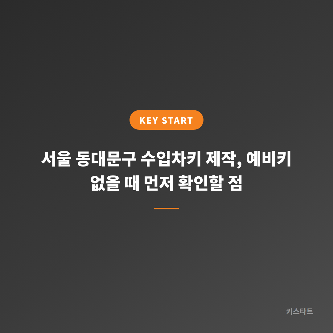 서울 동대문구 수입차키 제작, 예비키 없을 때 먼저 확인할 점