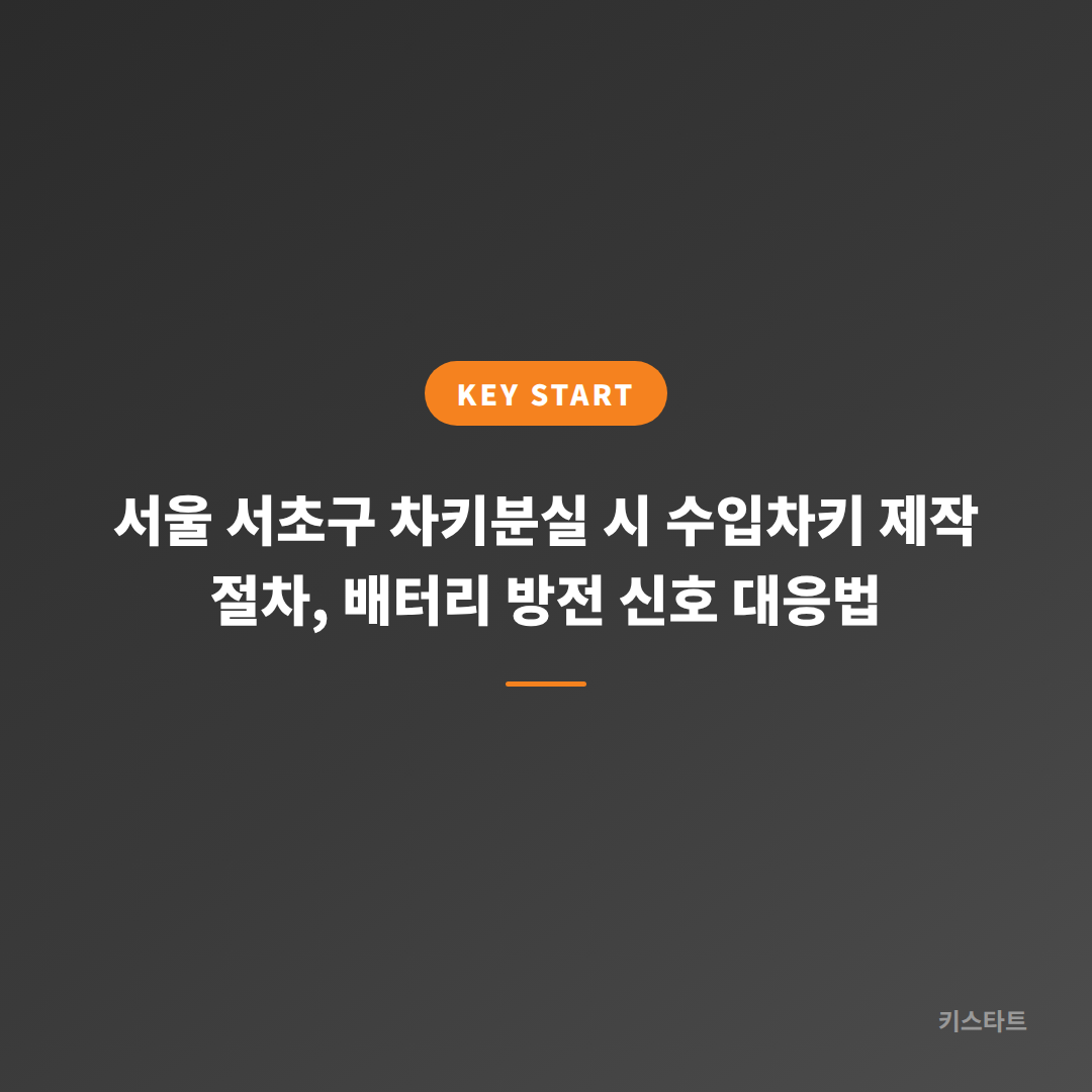 서울 서초구 차키분실 시 수입차키 제작 절차, 배터리 방전 신호 대응법