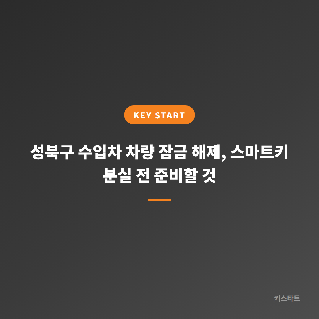 성북구 수입차 차량 잠금 해제, 스마트키 분실 전 준비할 것