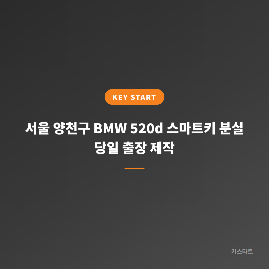 서울 양천구 BMW 520d 스마트키 분실 당일 출장 제작 대표 이미지
