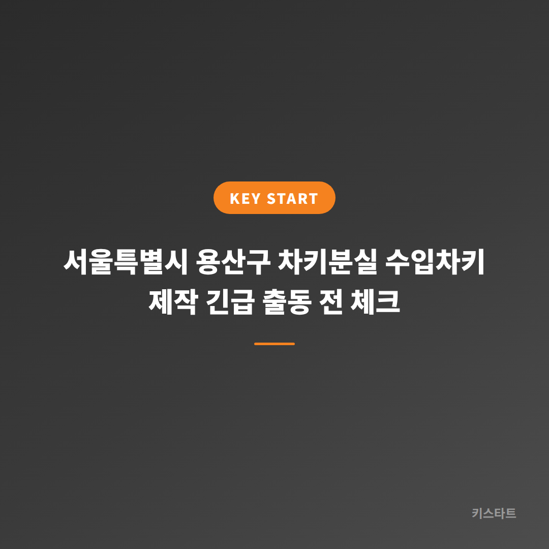서울특별시 용산구 차키분실 수입차키 제작 긴급 출동 전 체크