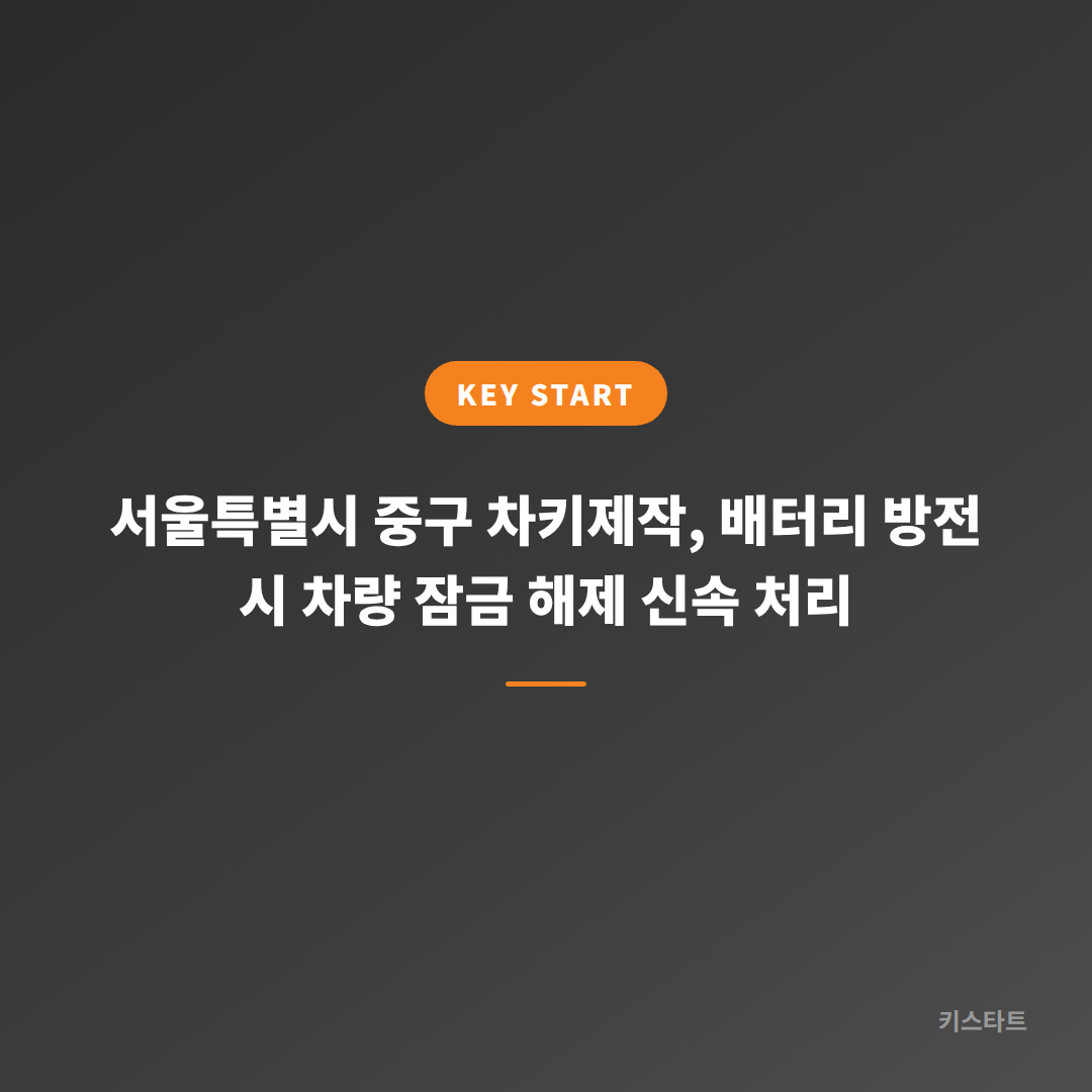 서울특별시 중구 차키제작, 배터리 방전 시 차량 잠금 해제 신속 처리
