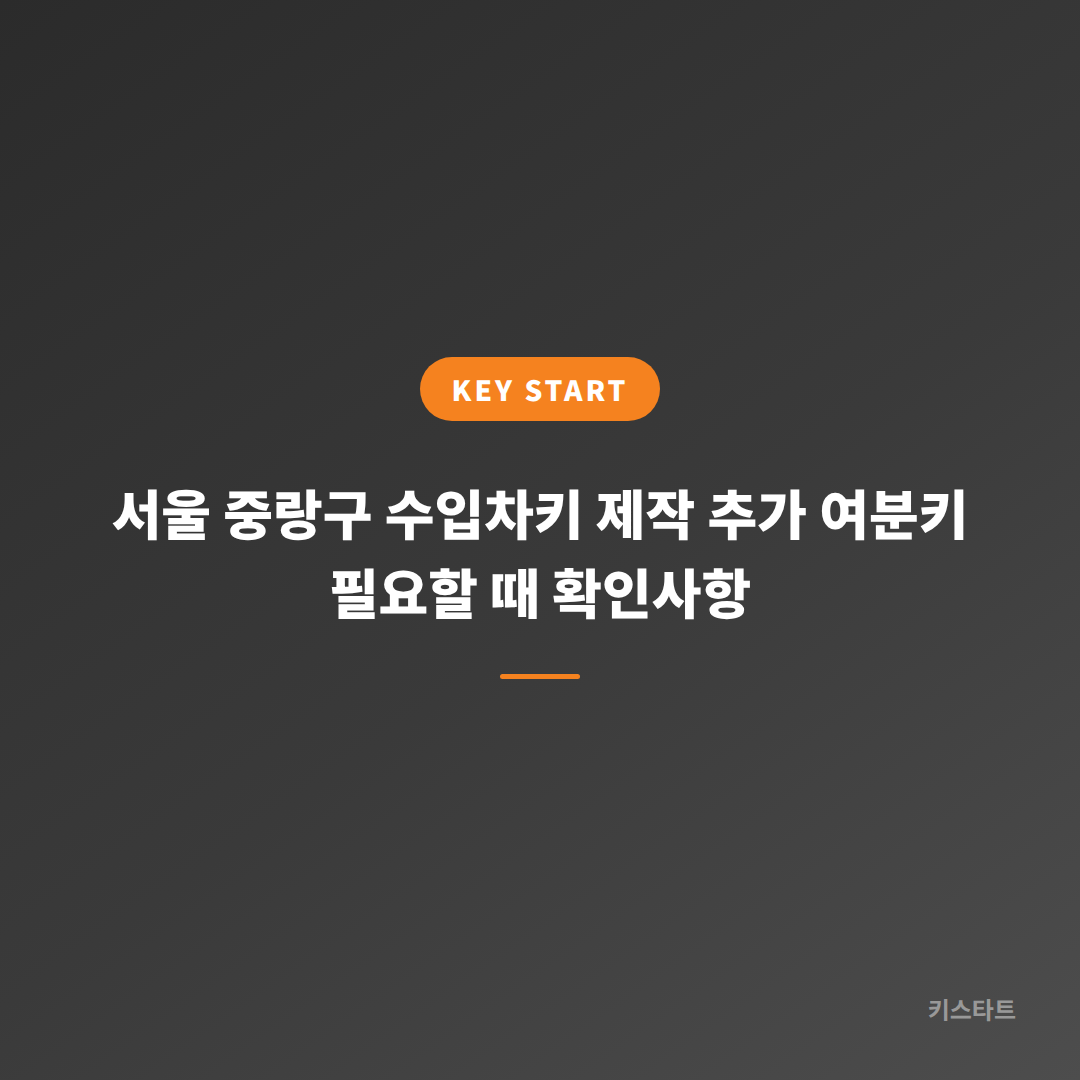 서울 중랑구 수입차키 제작 추가 여분키 필요할 때 확인사항