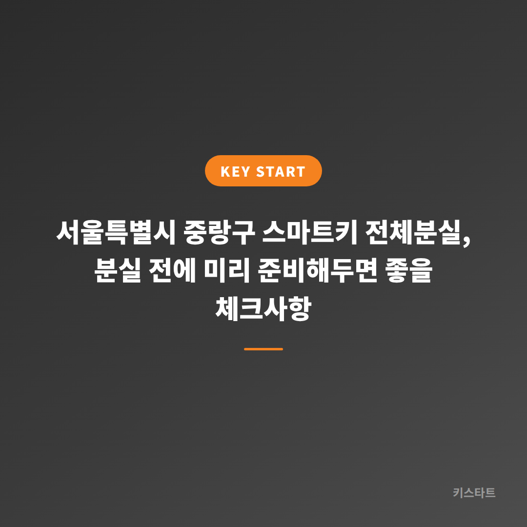 서울특별시 중랑구 스마트키 전체분실, 분실 전에 미리 준비해두면 좋을 체크사항