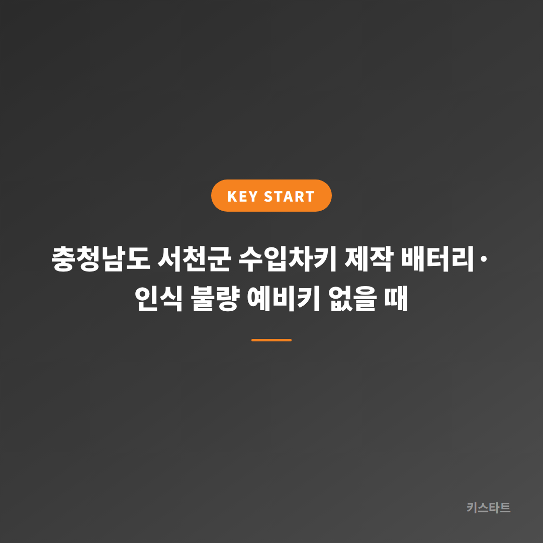 충청남도 서천군 수입차키 제작 배터리·인식 불량 예비키 없을 때