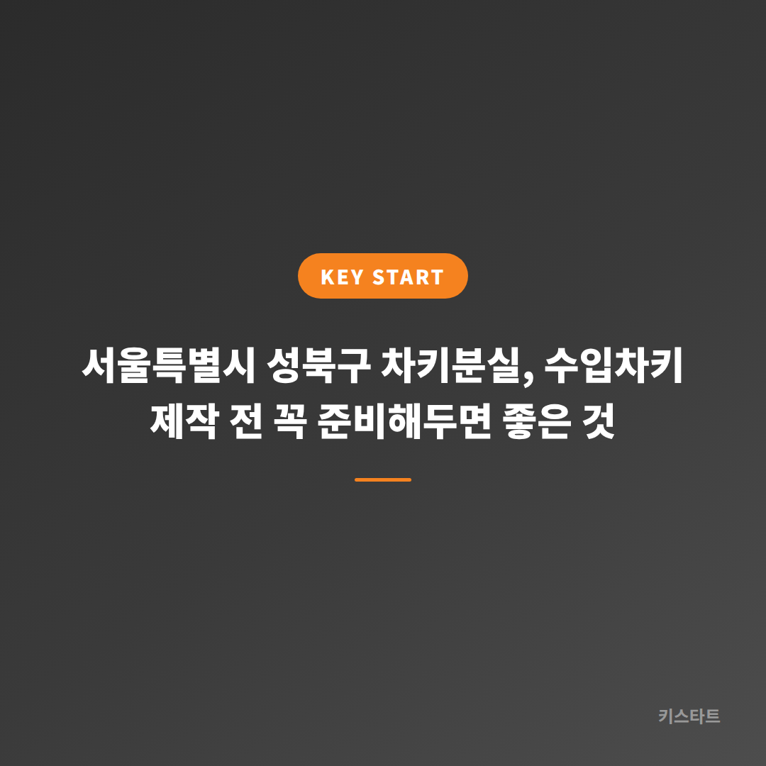 서울특별시 성북구 차키분실, 수입차키 제작 전 꼭 준비해두면 좋은 것