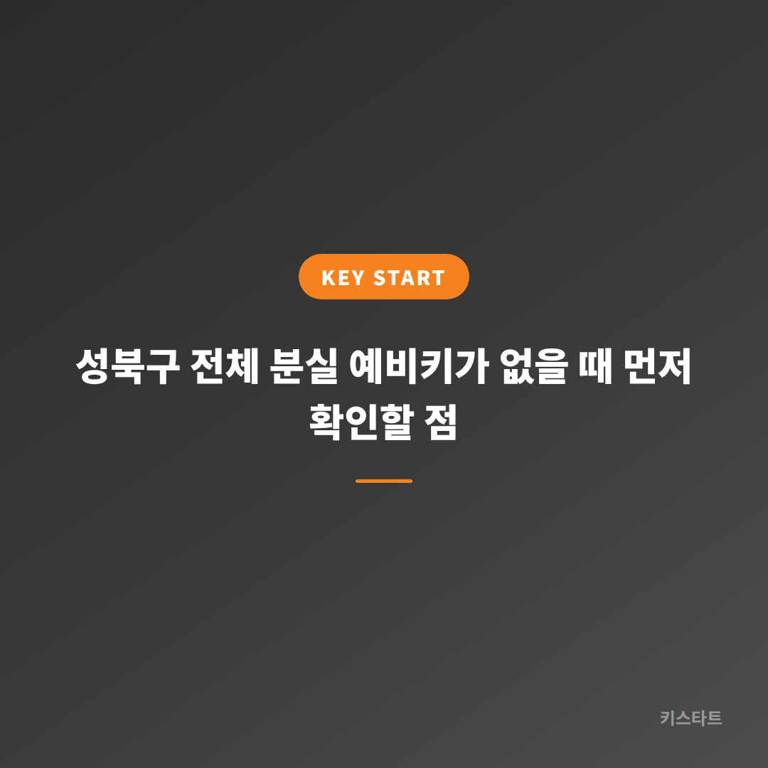 성북구 전체 분실 예비키가 없을 때 먼저 확인할 점