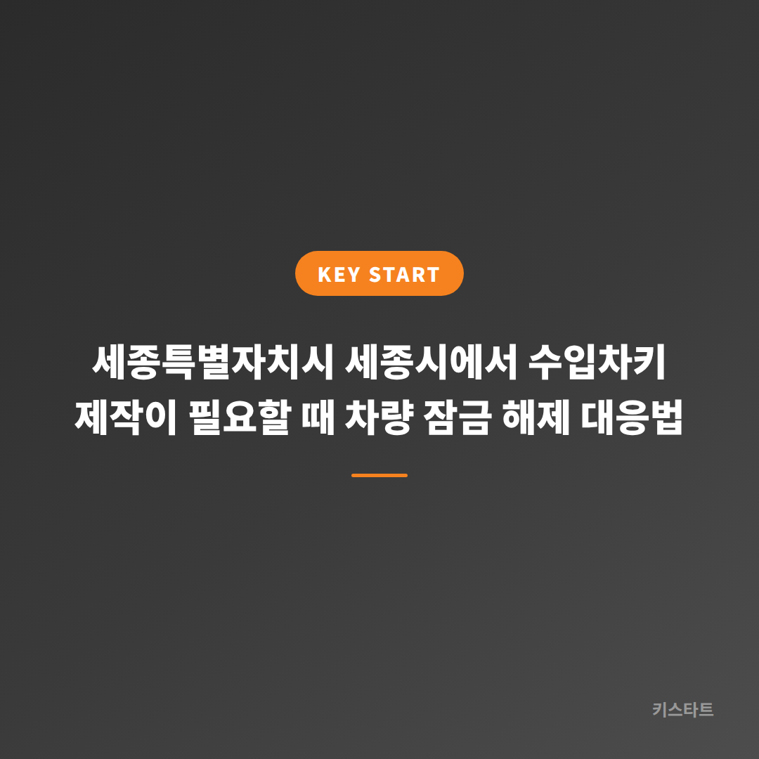 세종특별자치시 세종시에서 수입차키 제작이 필요할 때 차량 잠금 해제 대응법