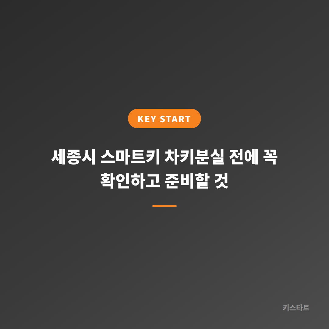 세종시 스마트키 차키분실 전에 꼭 확인하고 준비할 것