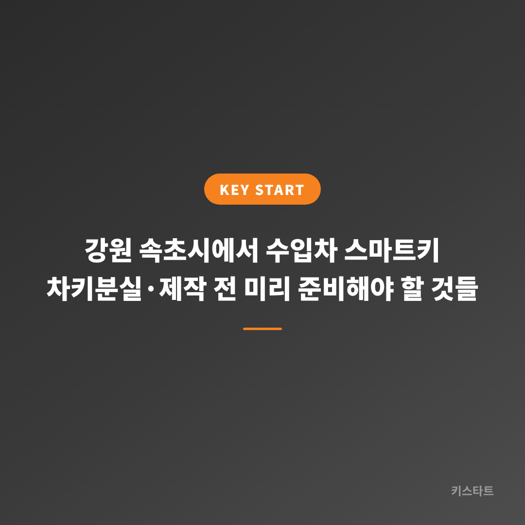 강원 속초시에서 수입차 스마트키 차키분실·제작 전 미리 준비해야 할 것들