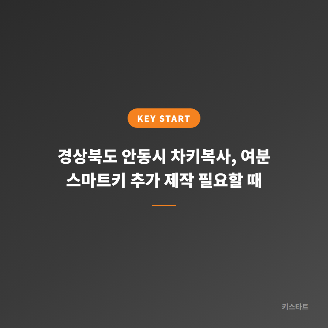 경상북도 안동시 차키복사, 여분 스마트키 추가 제작 필요할 때