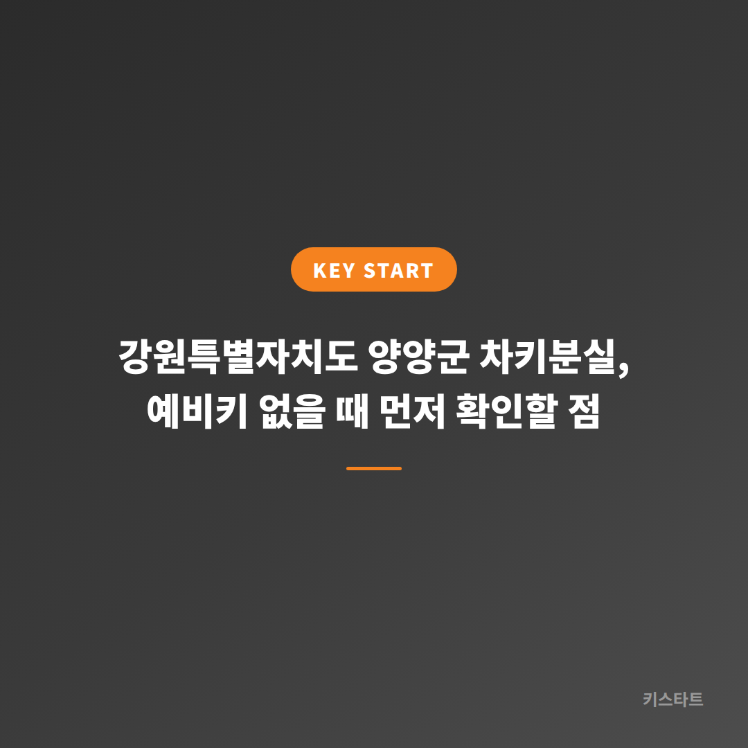 강원특별자치도 양양군 차키분실, 예비키 없을 때 먼저 확인할 점
