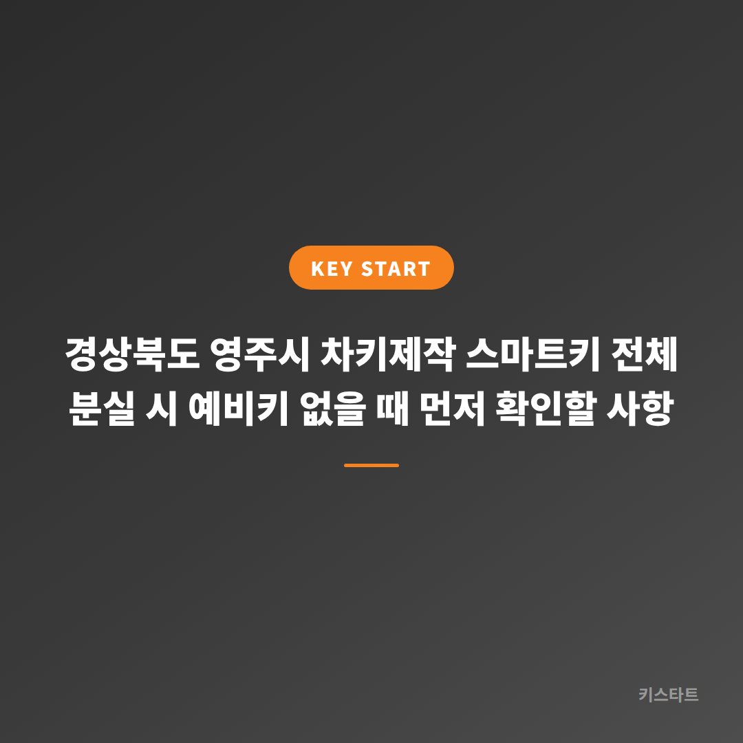 경상북도 영주시 차키제작 스마트키 전체 분실 시 예비키 없을 때 먼저 확인할 사항