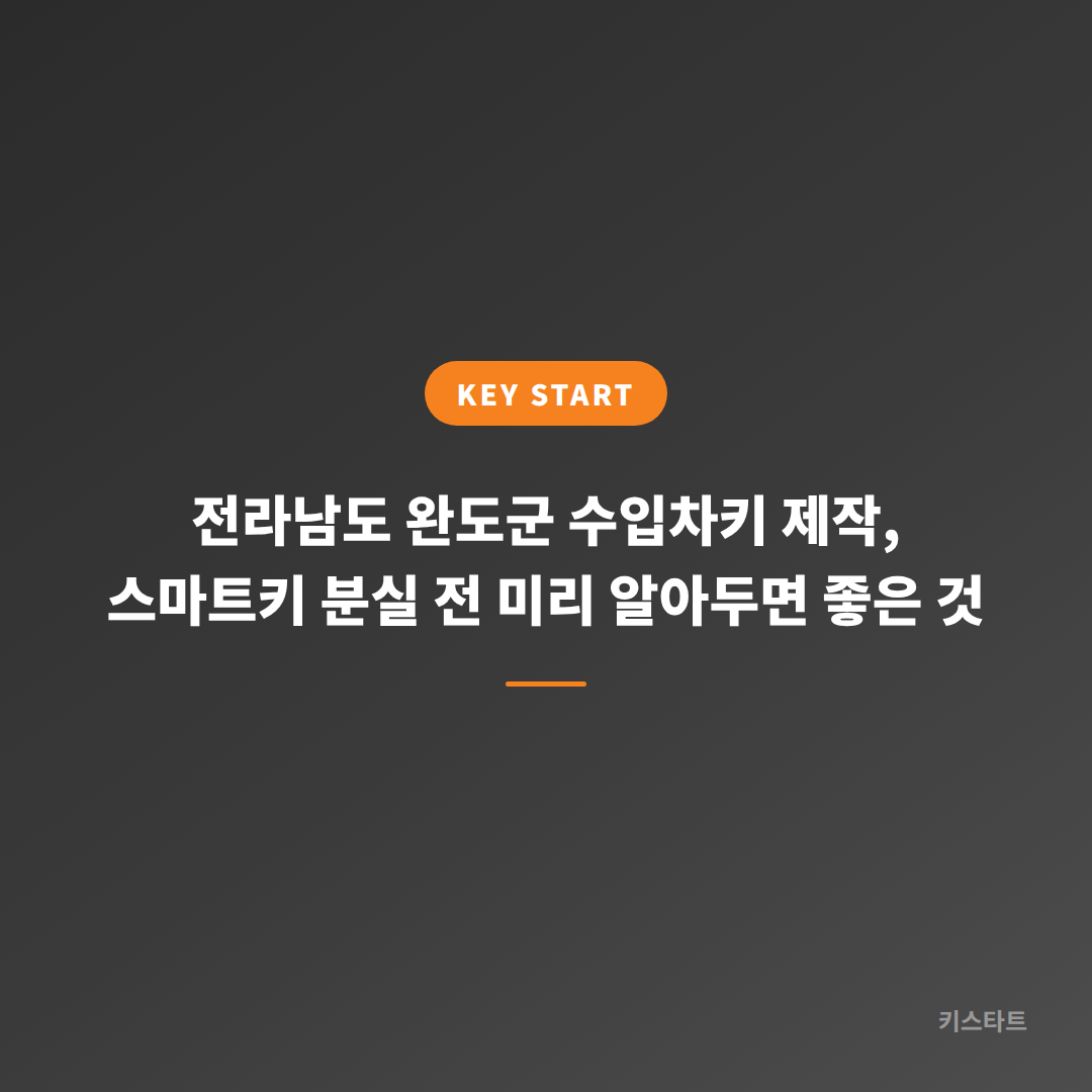 전라남도 완도군 수입차키 제작, 스마트키 분실 전 미리 알아두면 좋은 것