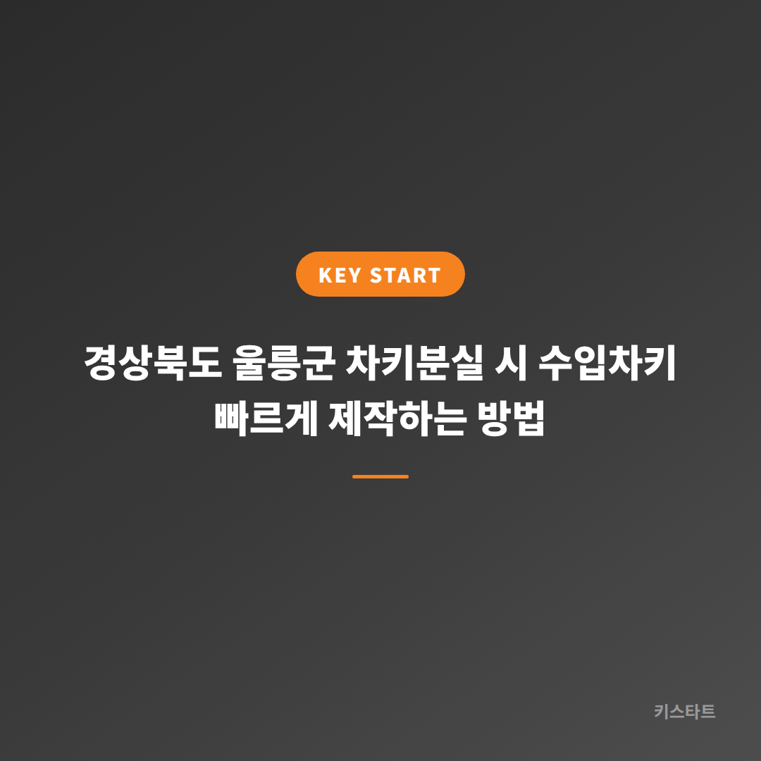 경상북도 울릉군 차키분실 시 수입차키 빠르게 제작하는 방법