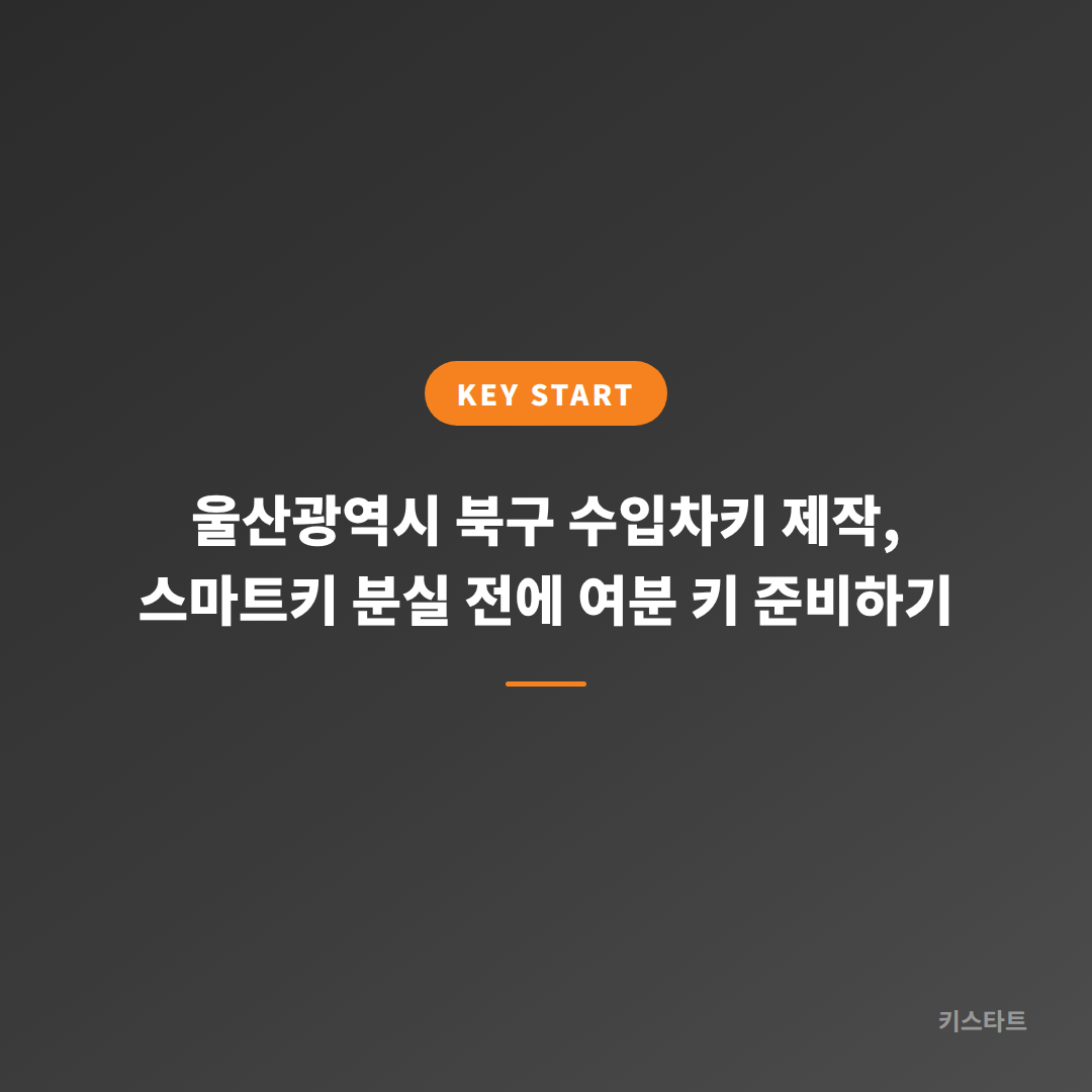 울산광역시 북구 수입차키 제작, 스마트키 분실 전에 여분 키 준비하기