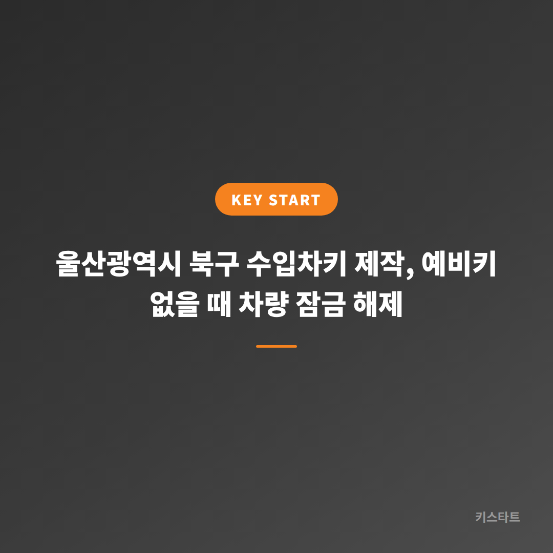 울산광역시 북구 수입차키 제작, 예비키 없을 때 차량 잠금 해제