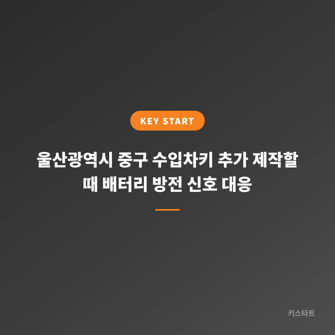 울산광역시 중구 수입차키 추가 제작할 때 배터리 방전 신호 대응