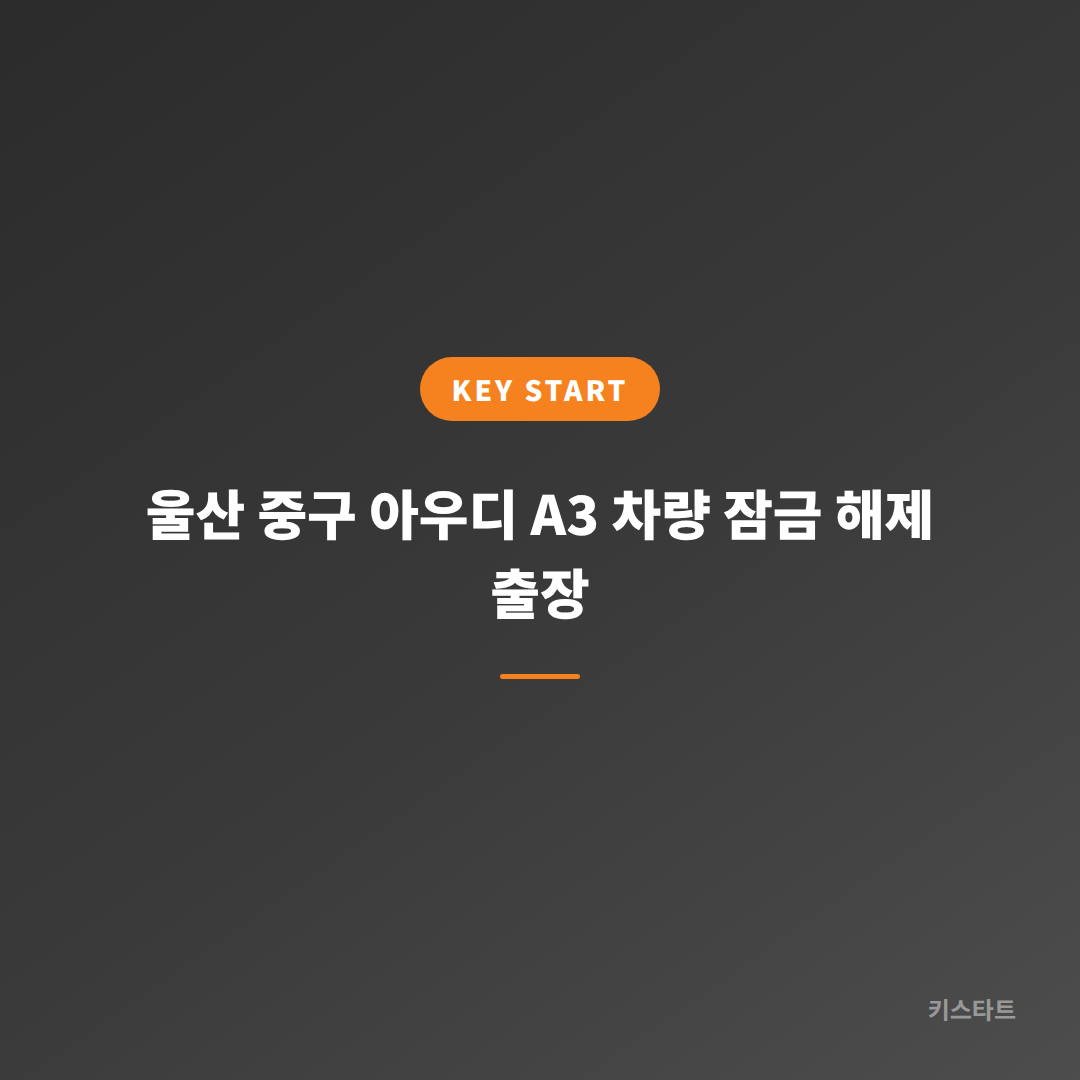 울산 중구 아우디 A3 차량 잠금 해제 출장 대표 이미지