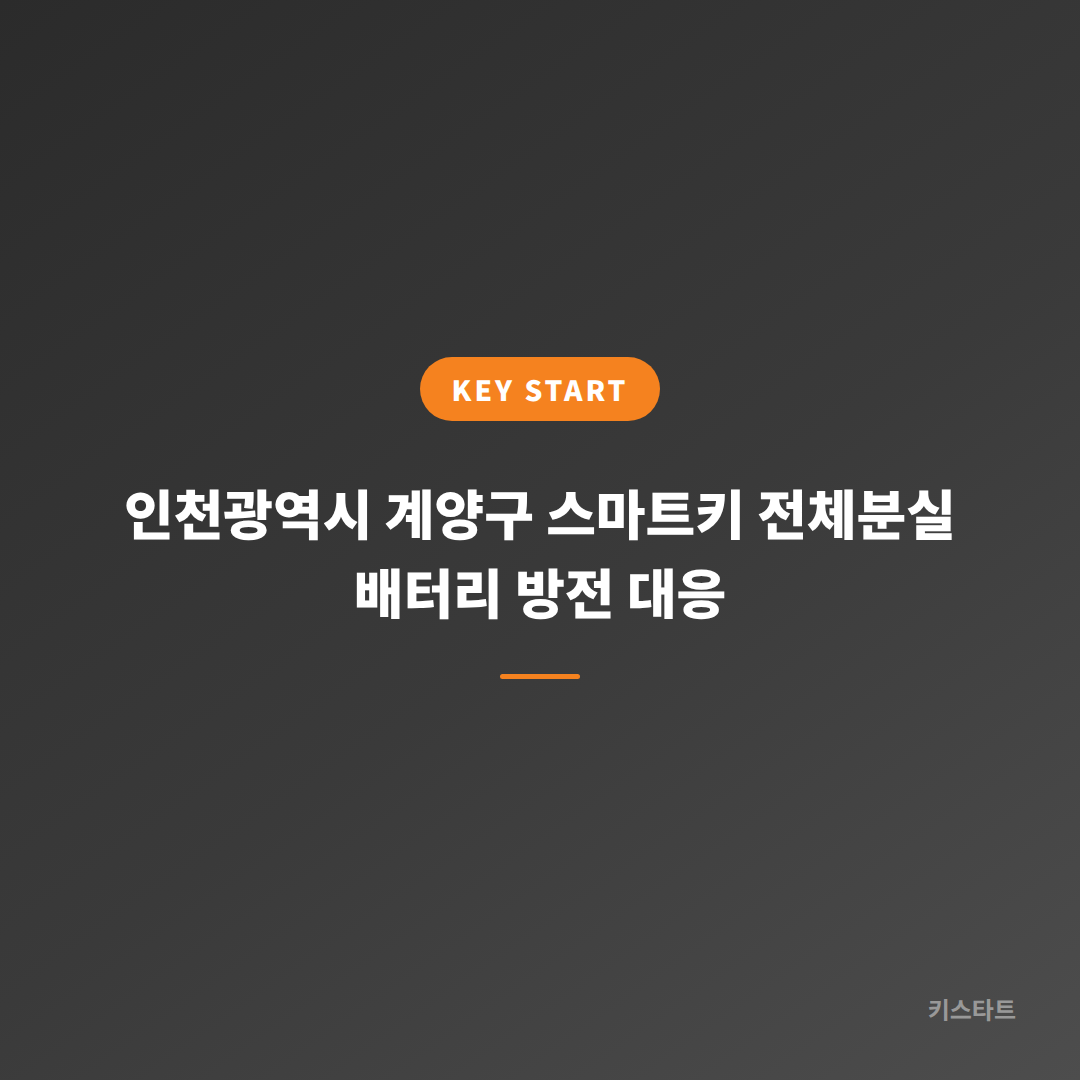 인천광역시 계양구 스마트키 전체분실 배터리 방전 대응