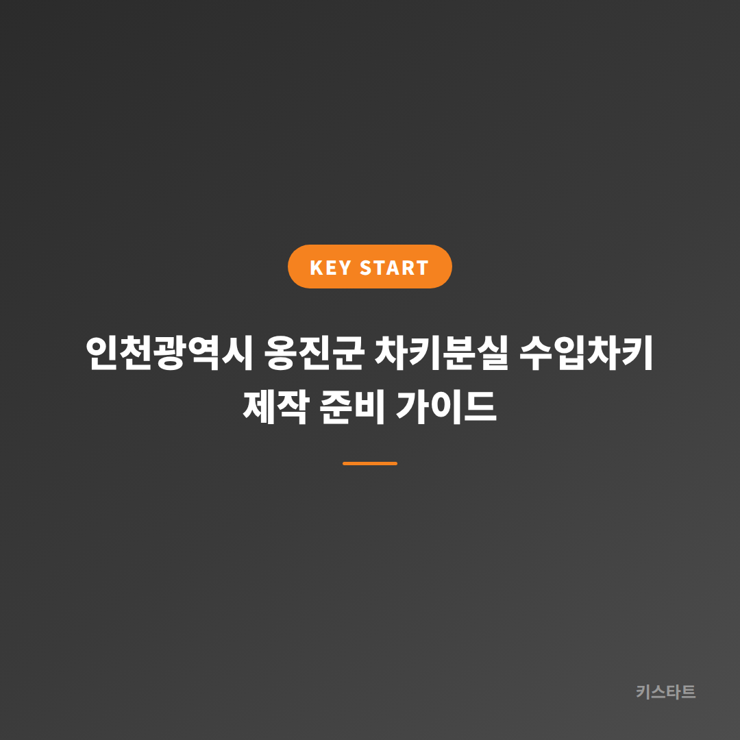 인천광역시 옹진군 차키분실 수입차키 제작 준비 가이드