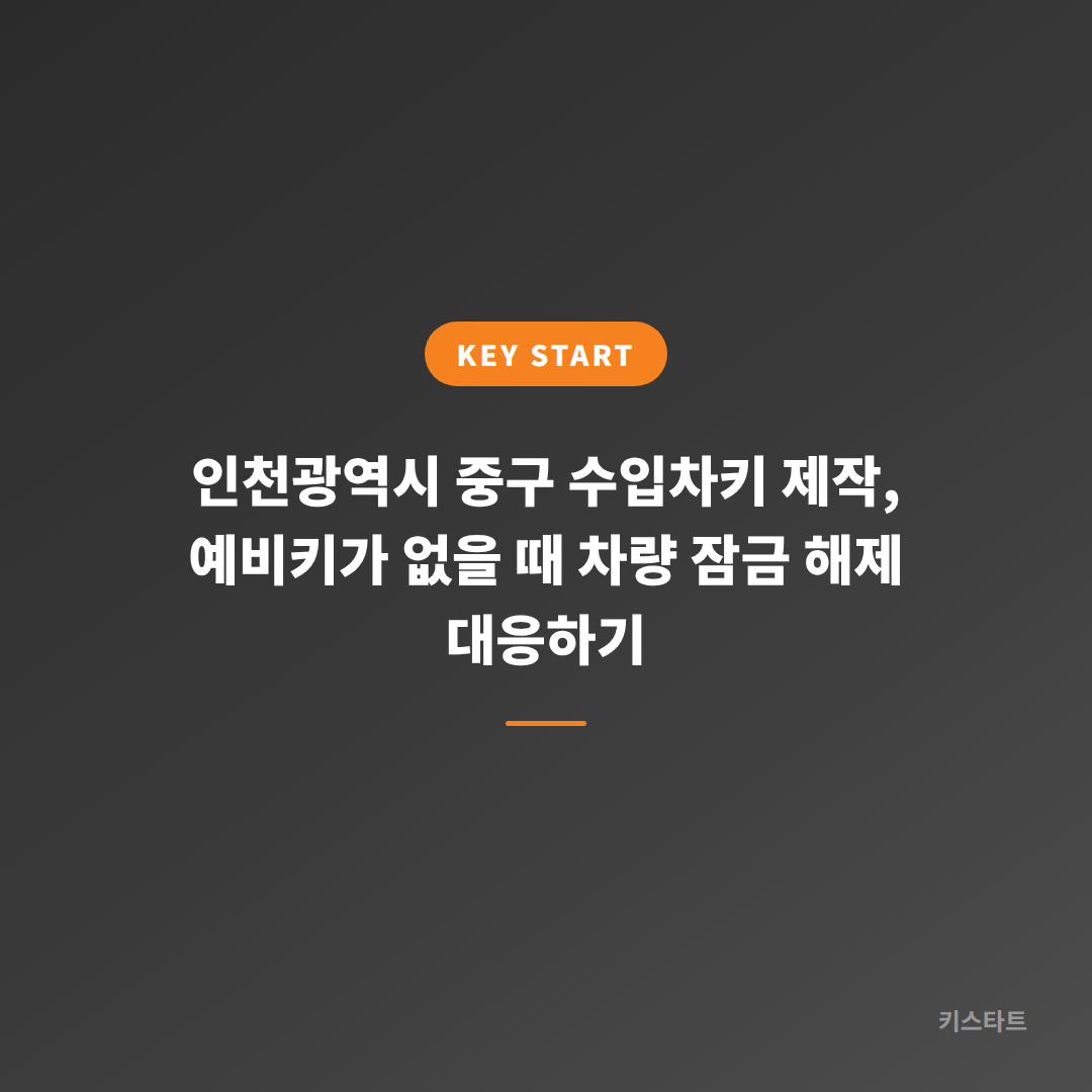 인천광역시 중구 수입차키 제작, 예비키가 없을 때 차량 잠금 해제 대응하기
