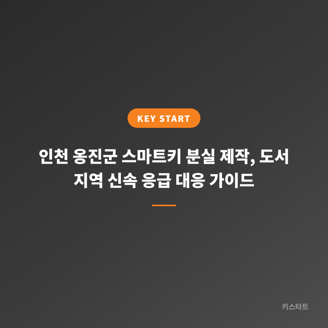 인천 옹진군 스마트키 분실 제작, 도서 지역 신속 응급 대응 가이드