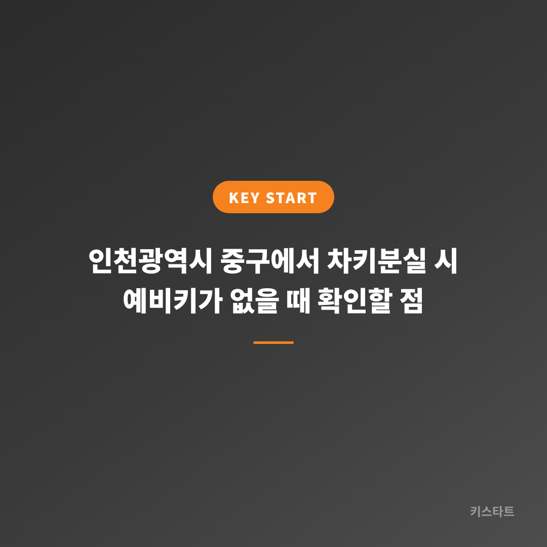 인천광역시 중구에서 차키분실 시 예비키가 없을 때 확인할 점