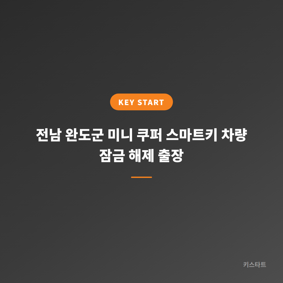 전남 완도군 미니 쿠퍼 스마트키 차량 잠금 해제 출장 대표 이미지