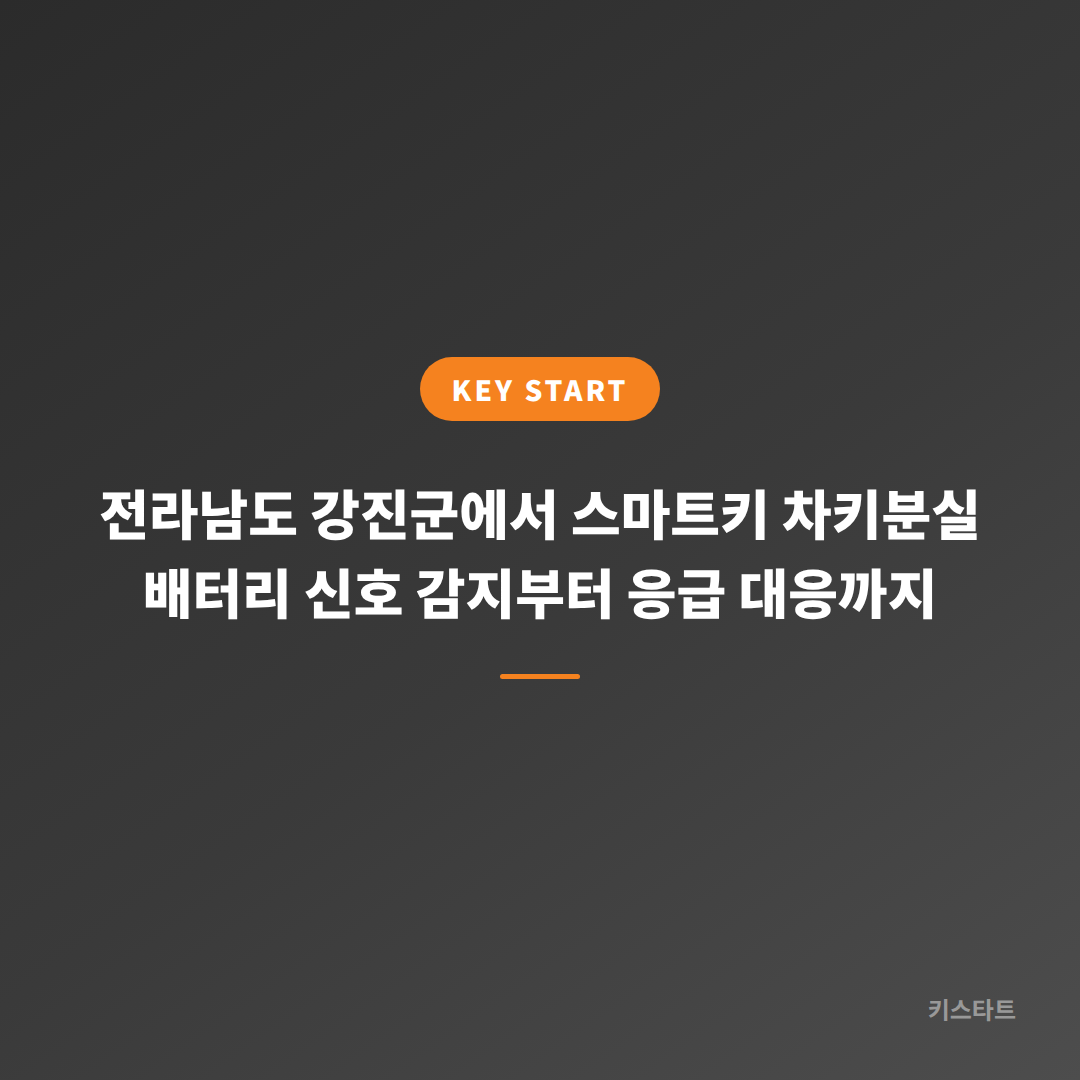 전라남도 강진군에서 스마트키 차키분실 배터리 신호 감지부터 응급 대응까지