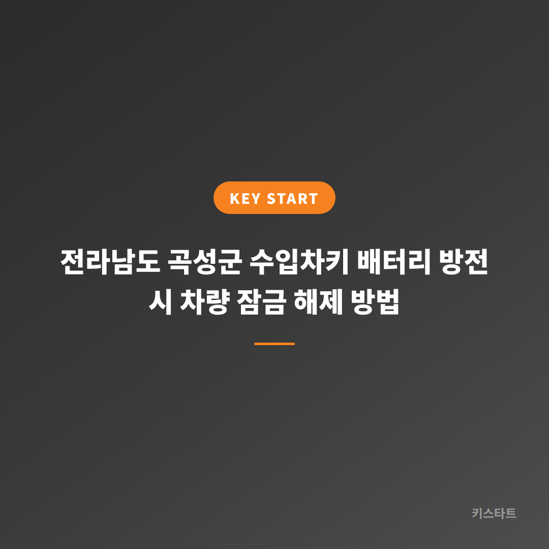 전라남도 곡성군 수입차키 배터리 방전 시 차량 잠금 해제 방법