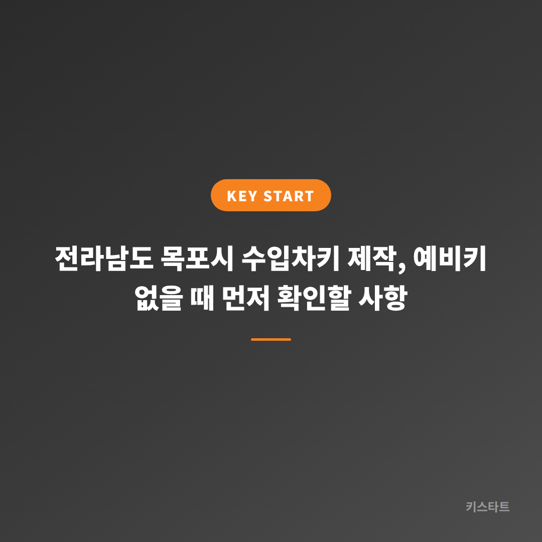전라남도 목포시 수입차키 제작, 예비키 없을 때 먼저 확인할 사항