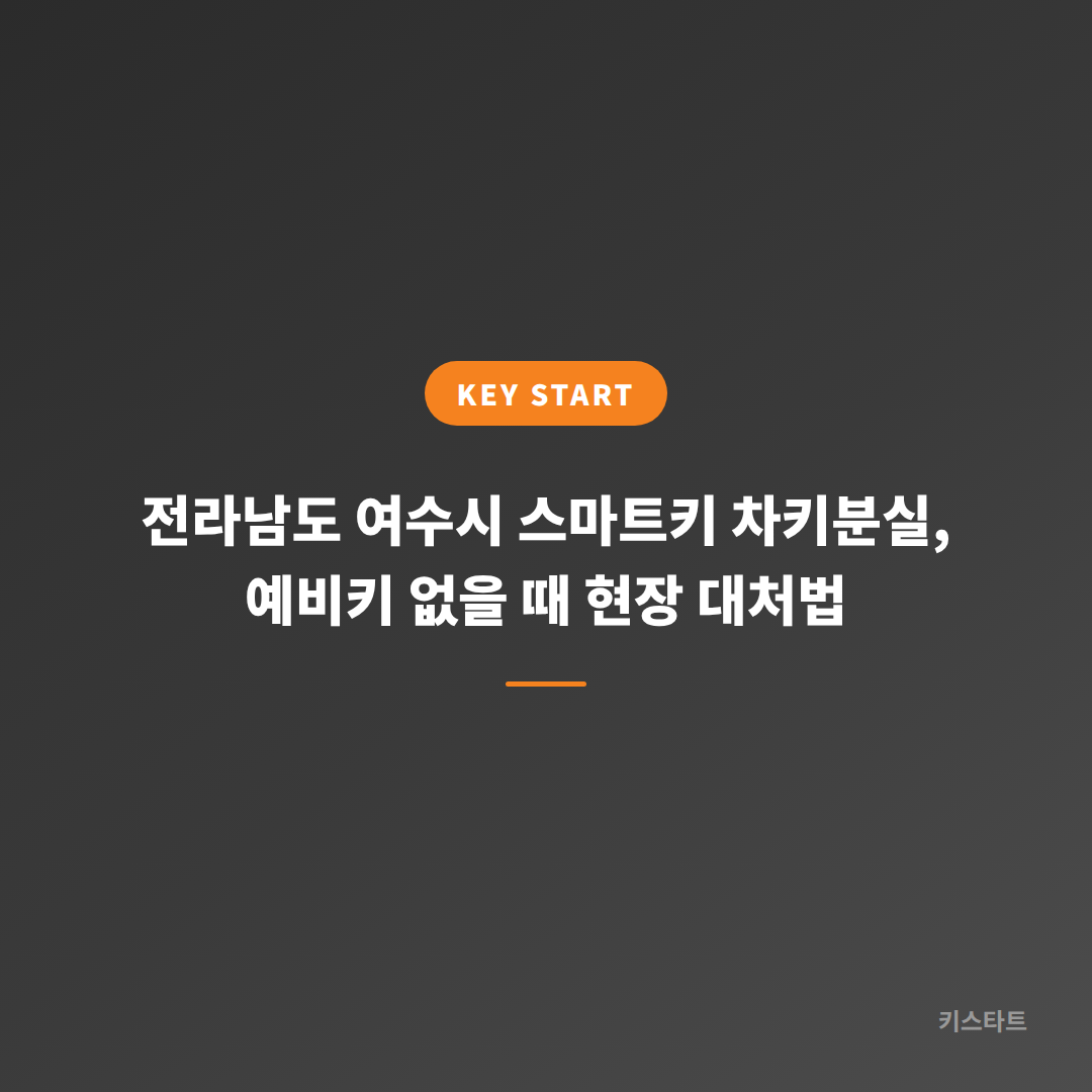 전라남도 여수시 스마트키 차키분실, 예비키 없을 때 현장 대처법