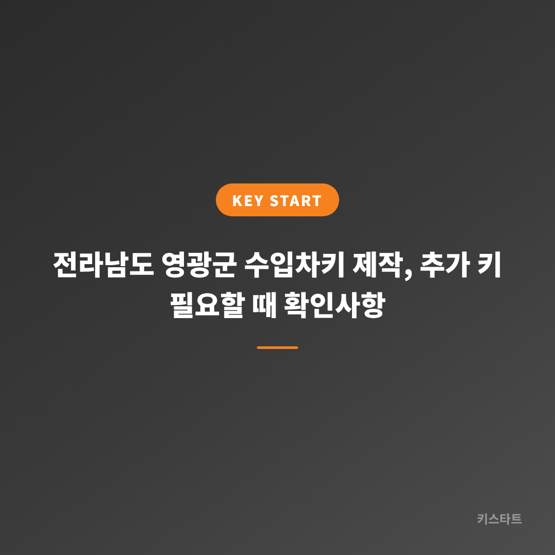 전라남도 영광군 수입차키 제작, 추가 키 필요할 때 확인사항