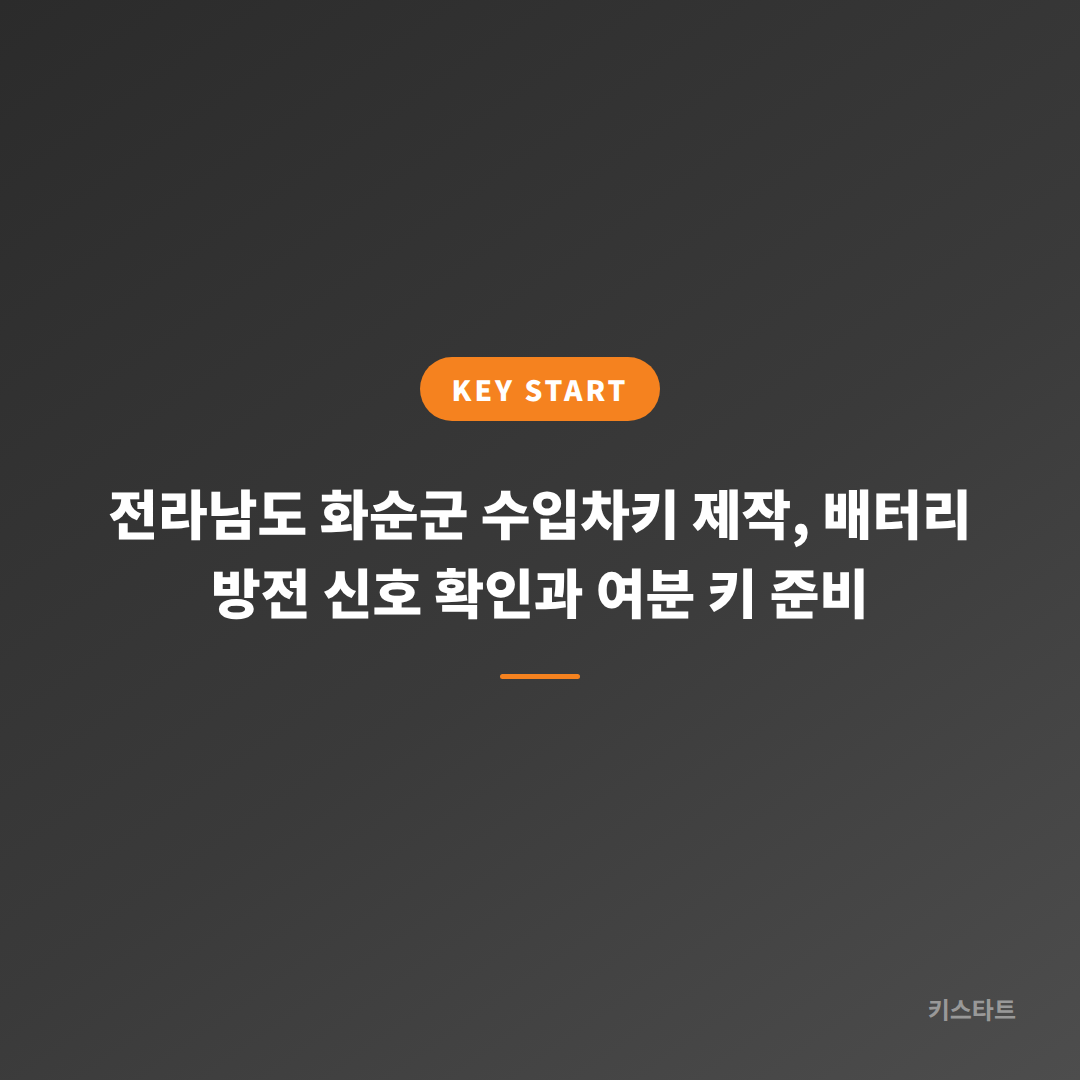 전라남도 화순군 수입차키 제작, 배터리 방전 신호 확인과 여분 키 준비
