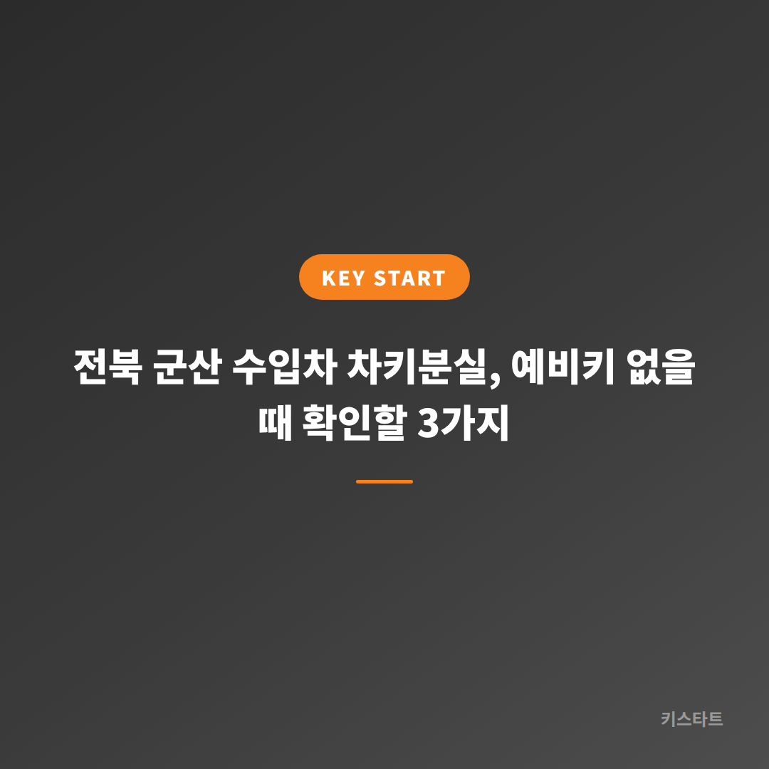 전북 군산 수입차 차키분실, 예비키 없을 때 확인할 3가지