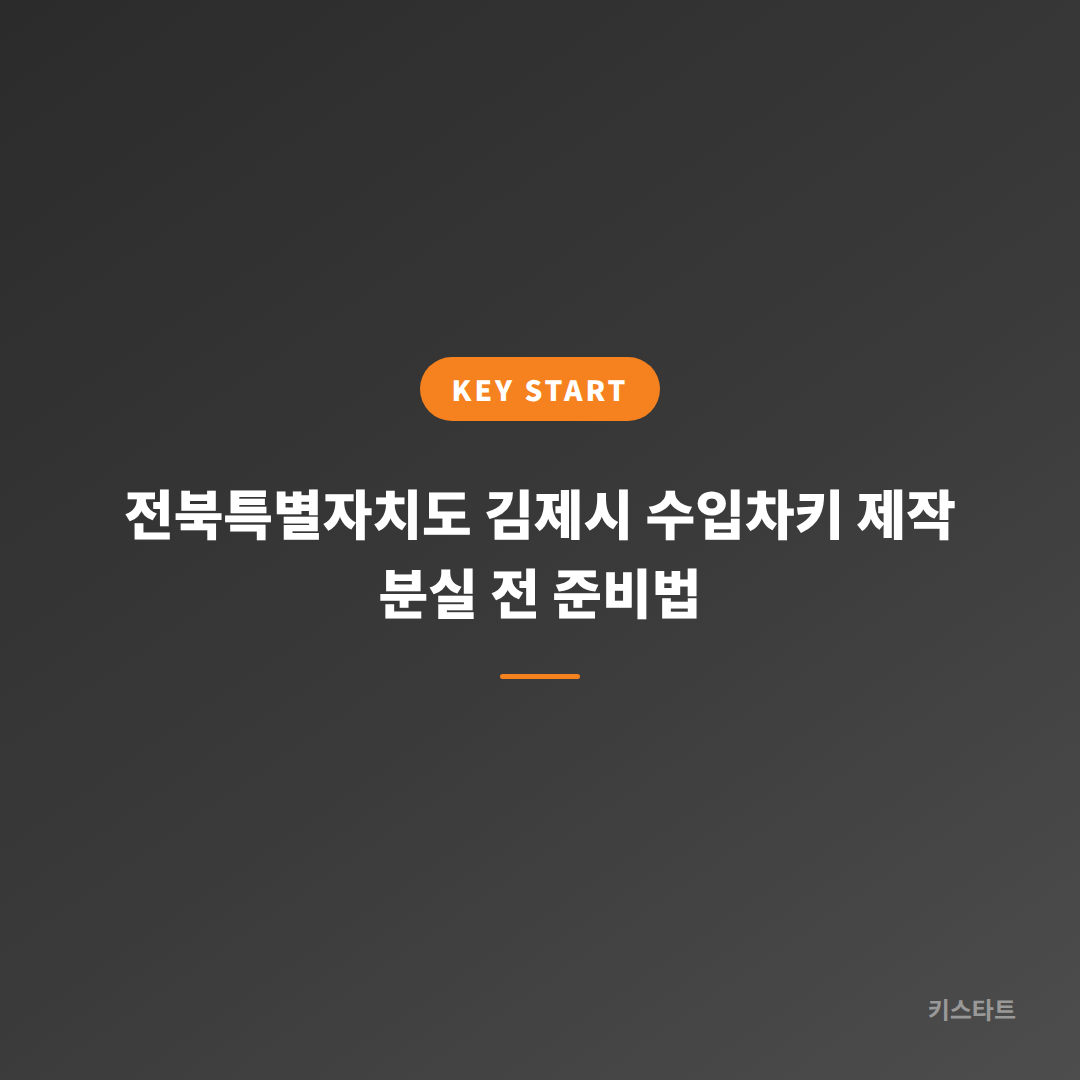 전북특별자치도 김제시 수입차키 제작 분실 전 준비법