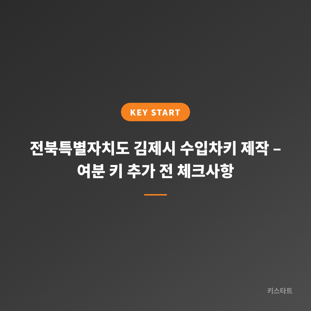 전북특별자치도 김제시 수입차키 제작 – 여분 키 추가 전 체크사항