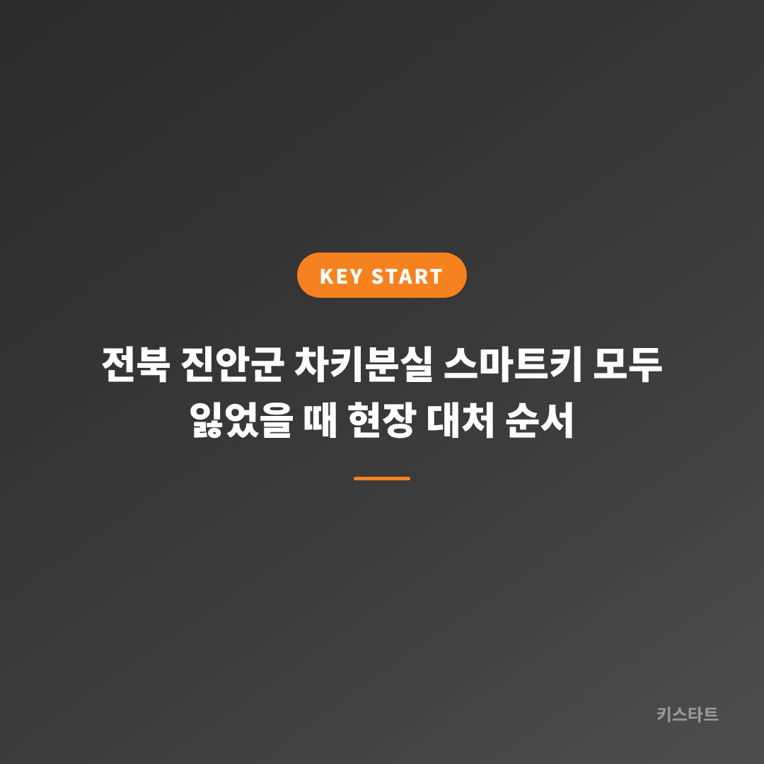 전북 진안군 차키분실 스마트키 모두 잃었을 때 현장 대처 순서