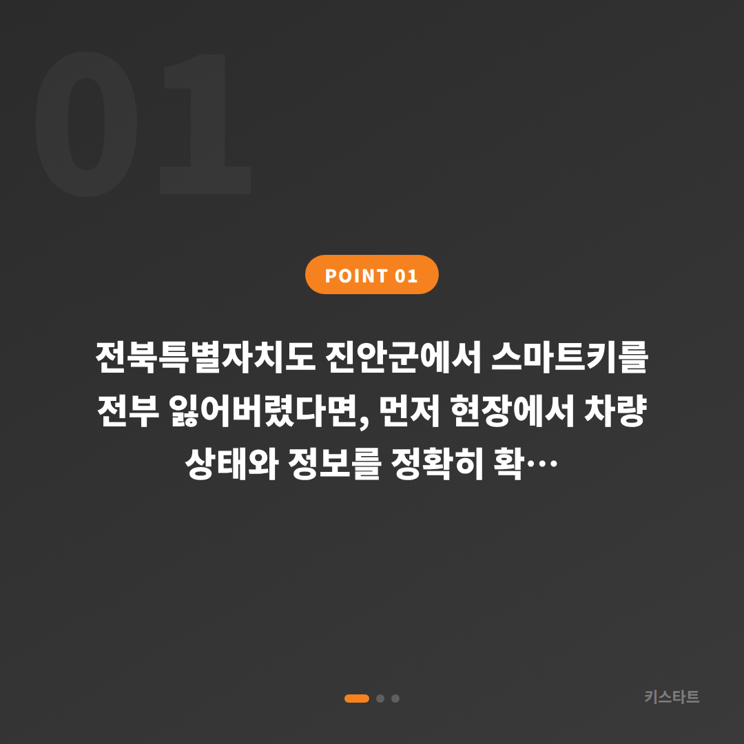 전북 진안군 차키분실 스마트키 모두 잃었을 때 현장 대처 순서 - 상황 요약