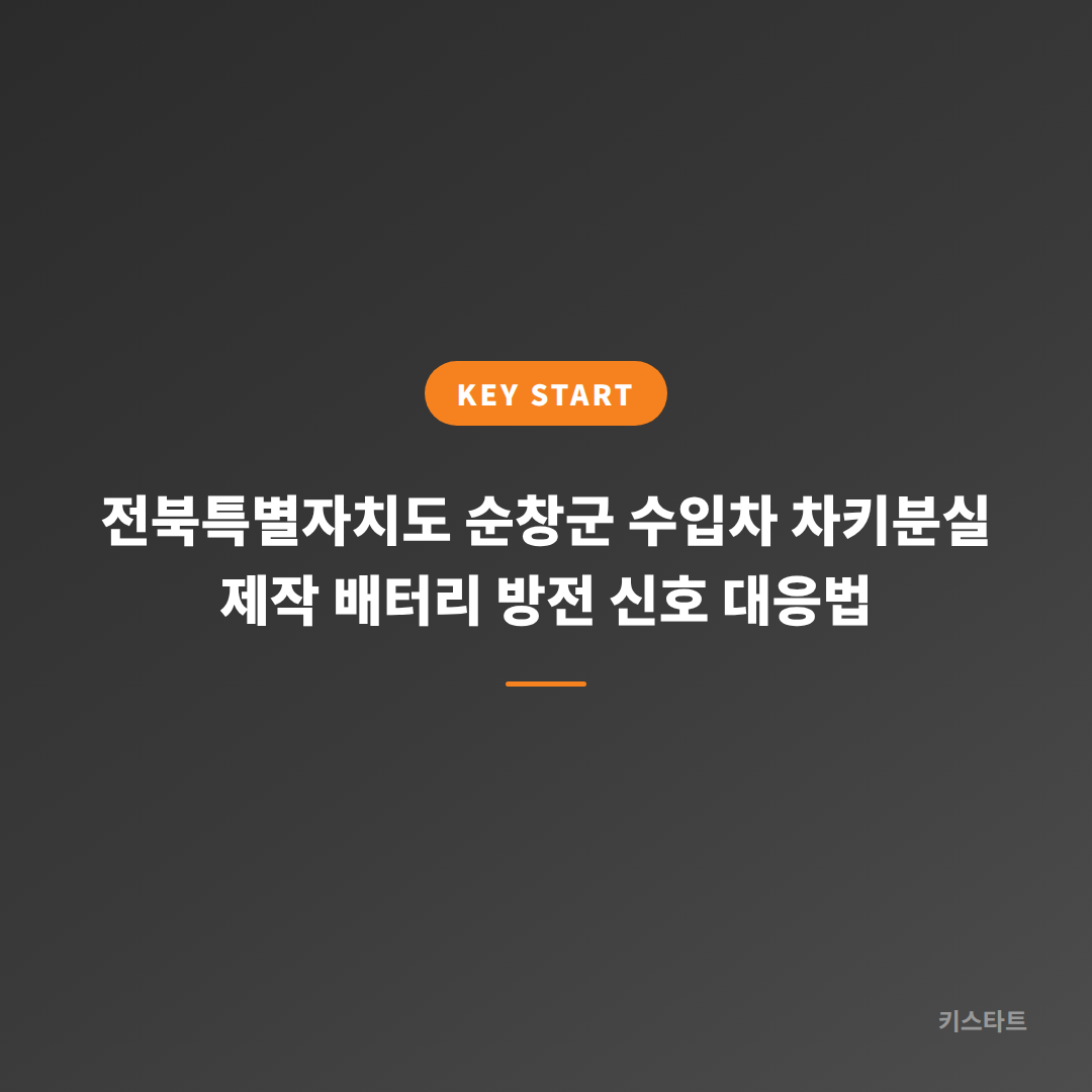 전북특별자치도 순창군 수입차 차키분실 제작 배터리 방전 신호 대응법