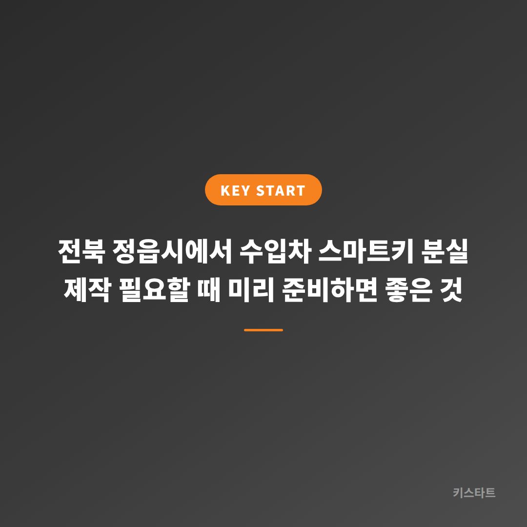 전북 정읍시에서 수입차 스마트키 분실 제작 필요할 때 미리 준비하면 좋은 것
