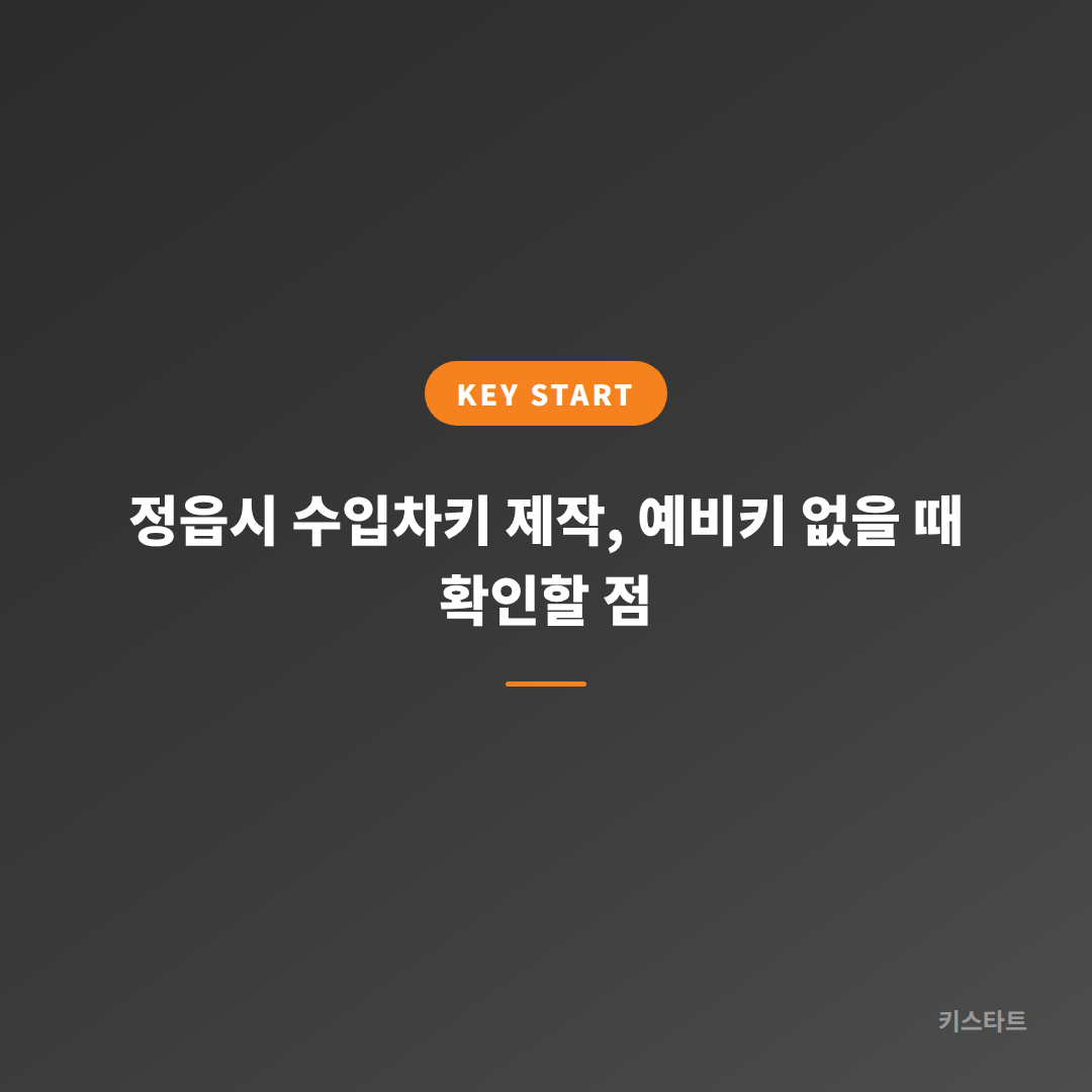 정읍시 수입차키 제작, 예비키 없을 때 확인할 점