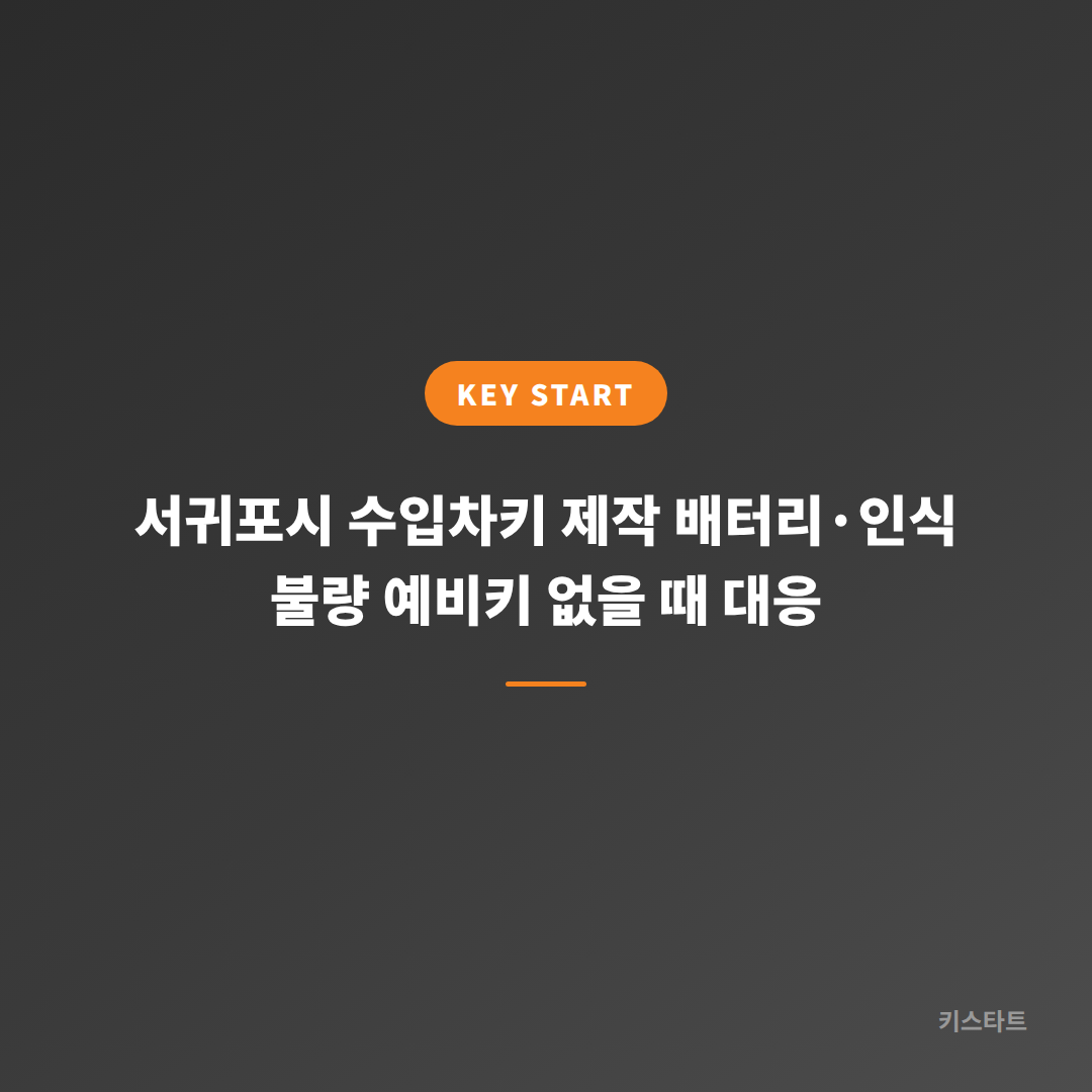 서귀포시 수입차키 제작 배터리·인식 불량 예비키 없을 때 대응