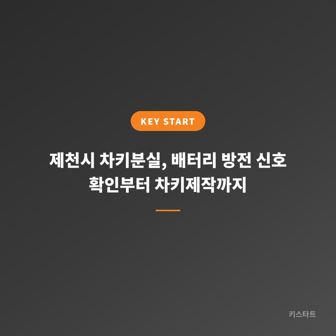제천시 차키분실, 배터리 방전 신호 확인부터 차키제작까지